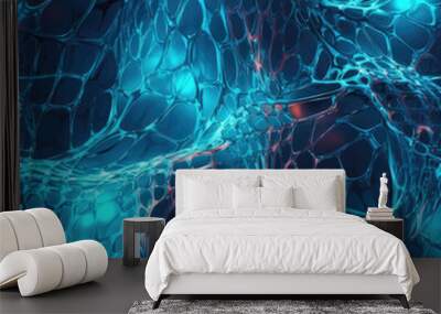 abstract blue network background Wall mural