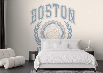 Vector artwork in varsity vintage style. Texture is removable. Wall mural