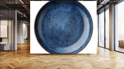 Navy blue porcelain round plate top view Wall mural