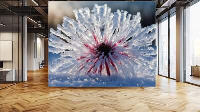 illustration of a realistic cristalez ice flowers Wall mural