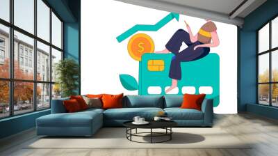 Internet financial management investment flat vector concept operation hand drawn illustration
 Wall mural