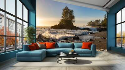 beach island landscape at sunset Wall mural