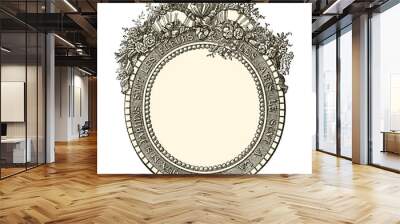 antique flowers frame Wall mural