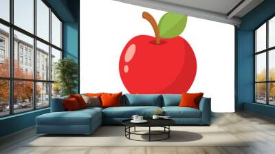 Apple fruit icon in flat style. Healthy dessert vector illustration on isolated background. Fresh food sign business concept. Wall mural