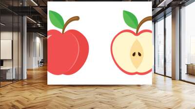 Apple fruit icon set in flat style. Healthy dessert vector illustration on isolated background. Fresh food sign business concept. Wall mural