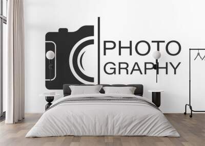 camera device sign icon in flat style. photography vector illustration on white isolated background. Wall mural