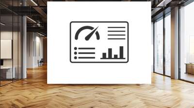 Dashboard icon in flat style. Finance analyzer vector illustration on white isolated background. Performance algorithm business concept. Wall mural