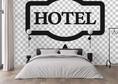 Hotel 1 star sign icon in flat style. Inn vector illustration on white isolated background. Hostel room information business concept. Wall mural