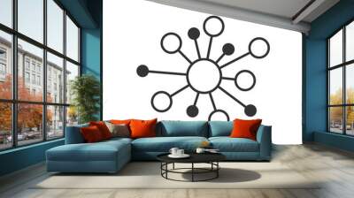 Hub network connection sign icon in flat style. Dna molecule vector illustration on white isolated background. Atom business concept. Wall mural