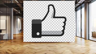 Like icon vector illustration in flat style on isolated background. Thumb up symbol for web site design, logo, app, ui. Wall mural