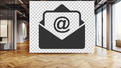 Mail envelope icon in flat style. Email message vector illustration on isolated background. Mailbox e-mail business concept. Wall mural