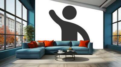 People greeting with hand up icon in flat style. Person gesture vector illustration on white isolated background. People leader business concept. Wall mural