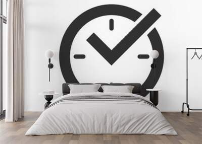 Real time icon in flat style. Clock vector illustration on white isolated background. Watch business concept. Wall mural