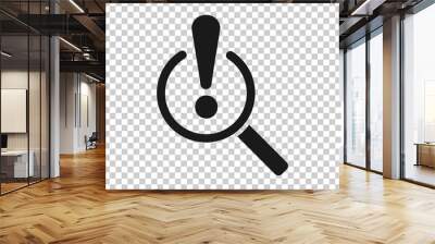 Risk analysis icon in flat style. Exclamation magnifier vector illustration on white isolated background. Attention business concept. Wall mural