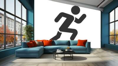 Run people icon in flat style. Jump vector illustration on white isolated background. Fitness business concept. Wall mural