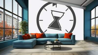 time icon. flat vector illustration with hourglass on white background. Wall mural