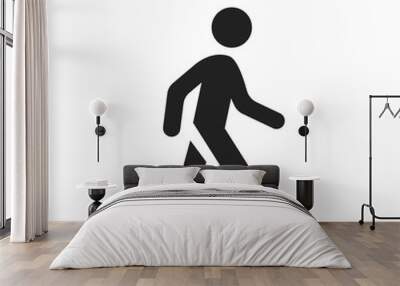 Walking man vector icon. People walk sign illustration. Wall mural