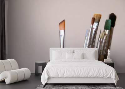 photo brushes on a white background Wall mural