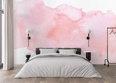 Watercolor artistic abstract pink brush stroke isolated on white background Wall mural