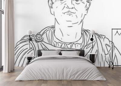 Portrait of Vespasian, roman emperor and creator of the Colosseum Wall mural