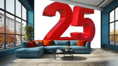 chiffre 25 3d rouge Wall mural