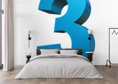 Chiffre 3 3d bleu Wall mural