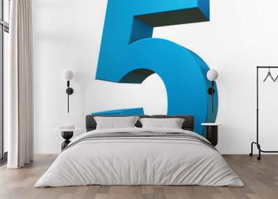 Chiffre 5 3d bleu Wall mural