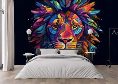 lion head illustration Wall mural