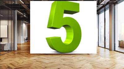 number 5 3d render illustration Wall mural