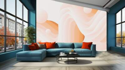 Abstract soft background with 3D lines and curves, Gradient fluid design Wall mural