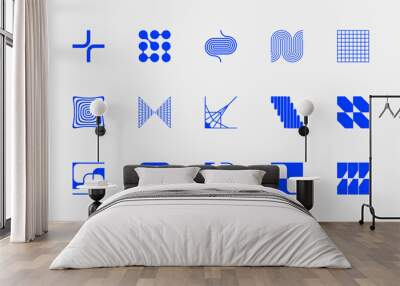 Set of vector, abstract, modern and brutalist symbols Wall mural