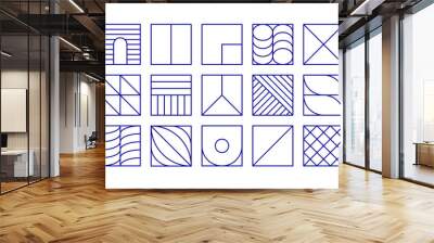 Set of vector geometric linear shapes inspired by Art Deco Wall mural