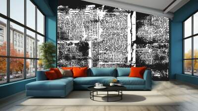 Abstract grunge grey dark stucco wall background. Splash of black and white paint. Art rough old news paper stylized texture banner Wall mural