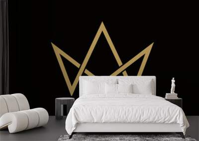 creative simple logo design lette AM crown Wall mural