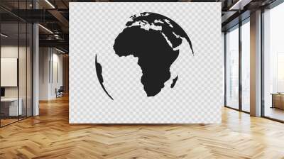 Earth icon in realistic style on transparent background. Simple vector element Wall mural