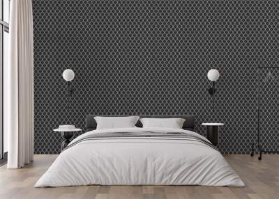 Mesh seamless dark black  pattern vector texture for wab Wall mural