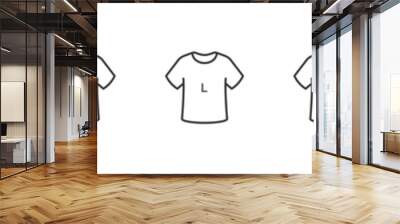 T-shirt size icon set. Line flat style label or tag sign simbol. Isolated vector illustration Wall mural