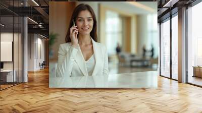 businesswoman talking on the phone Wall mural