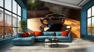 A black cofee cup Wall mural