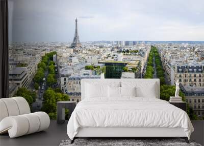 View of paris from the triumphal arch Wall mural