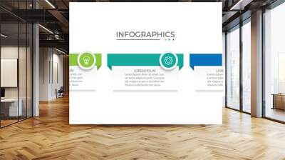 Infographic elements design template, business concept with 3 steps Wall mural