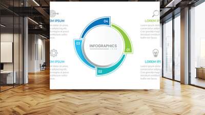 Modern infographic template. Creative circle element design with marketing icons. Business concept with 4 options, steps, sections.
 Wall mural