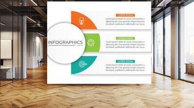 Vector infographic design template with 3 options or steps Wall mural