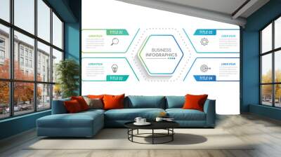 Vector infographic design template with 4 options or steps Wall mural