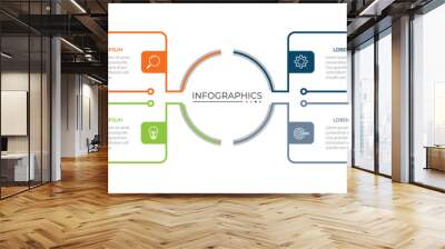 Vector Infographic label design template with icons and 4 options or steps. Wall mural