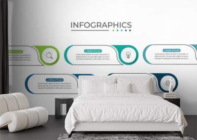 Vector Infographic label design template with icons and 5 options or steps. Wall mural