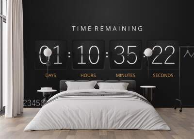 Flip countdown timer template. Vector. Wall mural