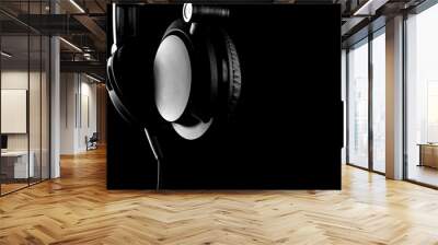 headphones on black Wall mural