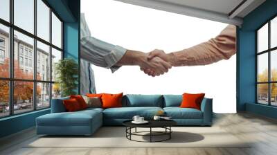 a professional handshake isolated on transparent background Wall mural