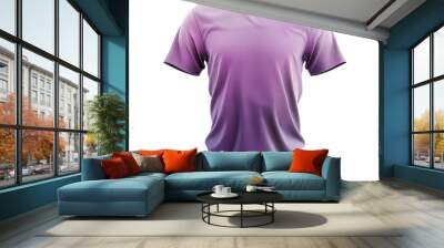 Purple Gradient T-Shirt Mockup. Isolated on transparent background Wall mural